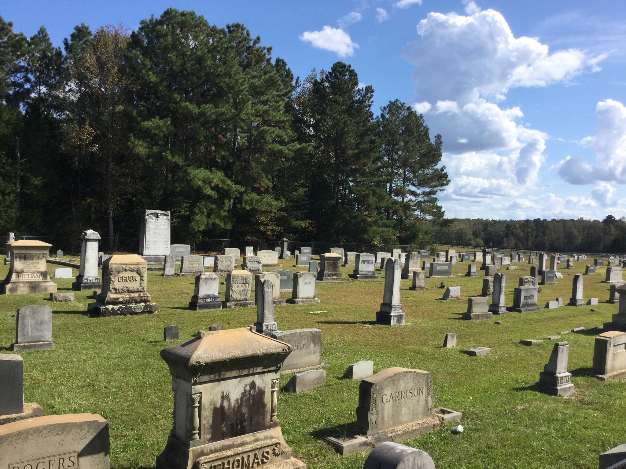 Volunteers caring for the cemetery
